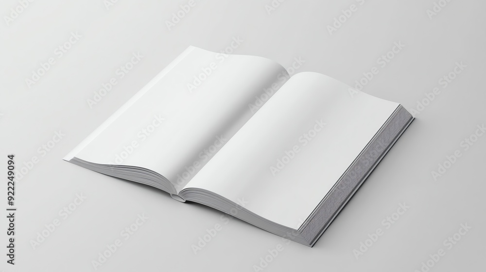 Open Book Mockup on White Background. Open Book Mockup on White Background.