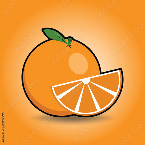 A vibrant orange fruit with a juicy slice revealing its bright, citrusy segments and textured, rich skin.