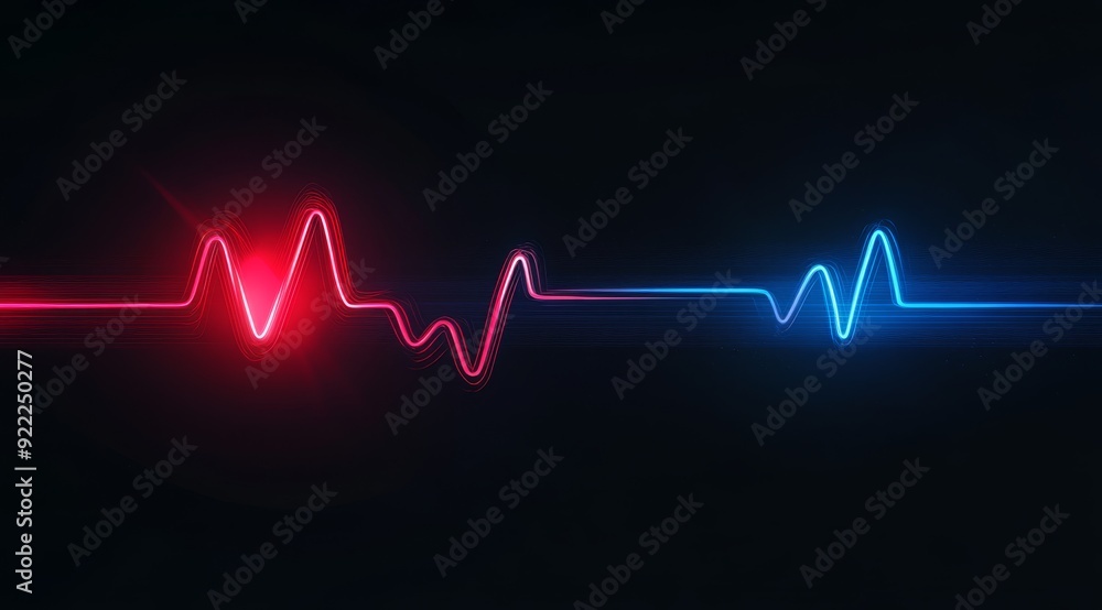 This image is a captivating representation of the electrical activity of the heart, artistically illustrated to showcase the dynamic waveforms of a cardiogram in a visually engaging manner This image is a captivating representation of the electrical activity of the heart, artistically illustrated to showcase the dynamic waveforms of a cardiogram in a visually engaging manner