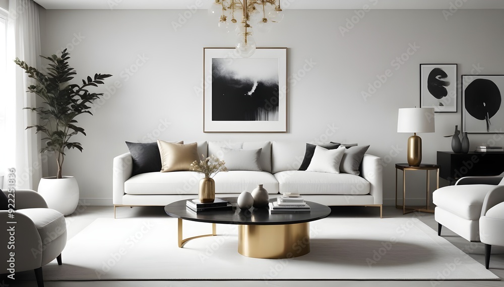 Photo interior modern design room 3d illustration Photo interior modern design room 3d illustration