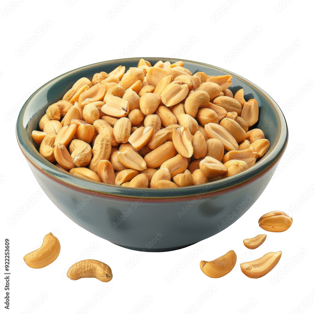 A bowl of roasted peanuts and cashews A bowl of roasted peanuts and cashews