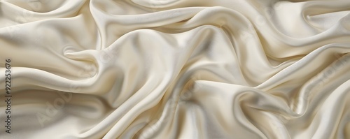 Creamy White Silk Fabric Draped in Soft Folds