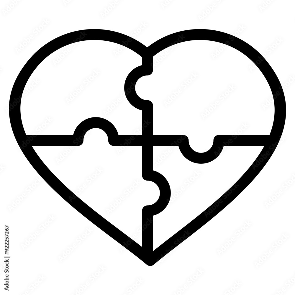 Heart Puzzle Icon Element For Design Heart Puzzle Icon Element For Design