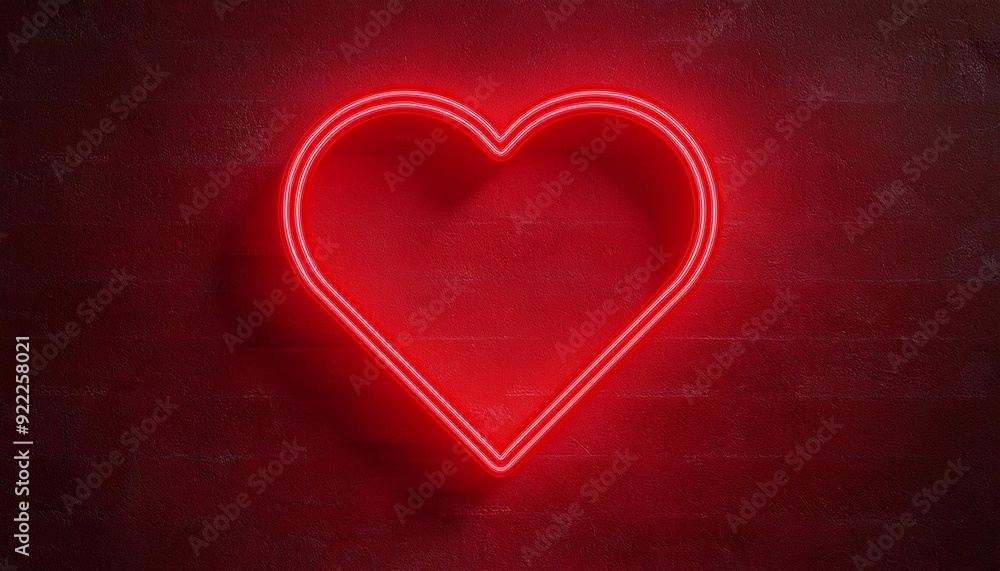 Red heart shape neon light on dark wall backgorund. Abstract and decoration concept. Happy Valentines day element. Sign and symbol electric light glow banner. 3D illustration render. 4K footage video Red heart shape neon light on dark wall backgorund. Abstract and decoration concept. Happy Valentines day element. Sign and symbol electric light glow banner. 3D illustration render. 4K footage video