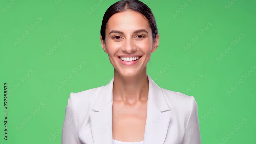 Young Caucasian businesswoman smiling with thumbs up, confident and positive gesture Young Caucasian businesswoman smiling with thumbs up, confident and positive gesture