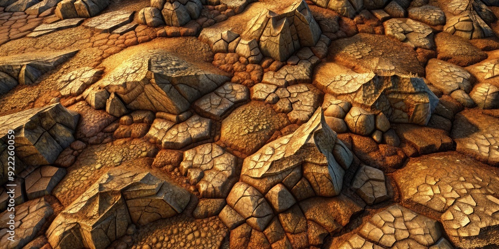 A dry, cracked earth texture with rich brown tones. A dry, cracked earth texture with rich brown tones.