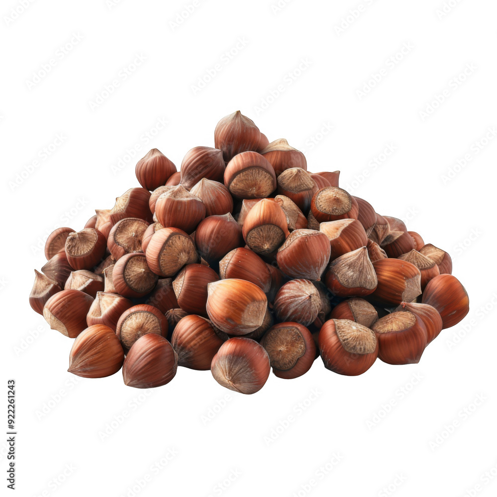 A Pile of Shelled Hazelnuts on a Transparent Background A Pile of Shelled Hazelnuts on a Transparent Background