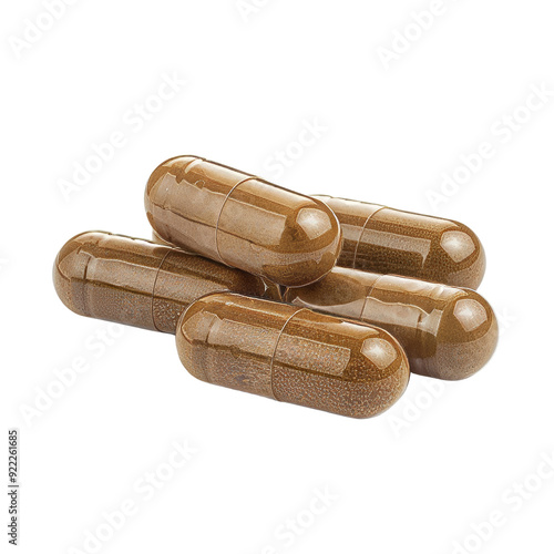 Isolated Brown Echinacea Capsules Without Background Transparency.