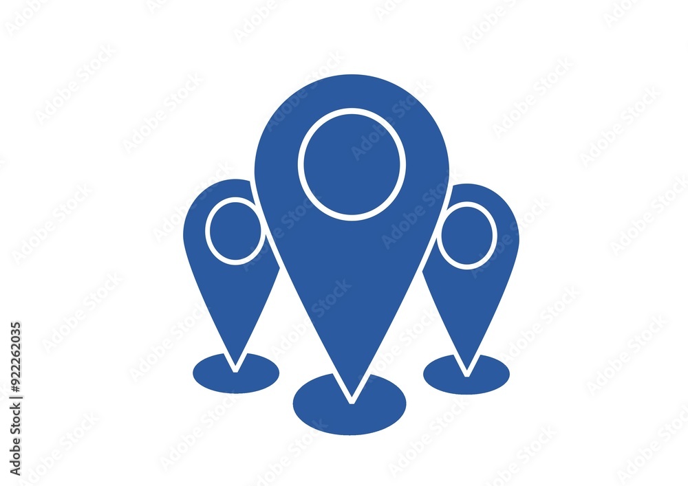 Location icon. Vector four pin icon. Navigation point, GPS, blue pin Location icon. Vector four pin icon. Navigation point, GPS, blue pin