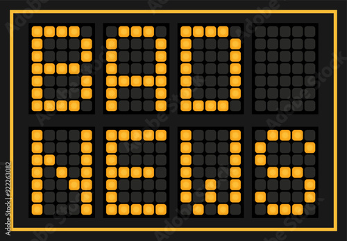 Orange color led banner in word bad news on black background