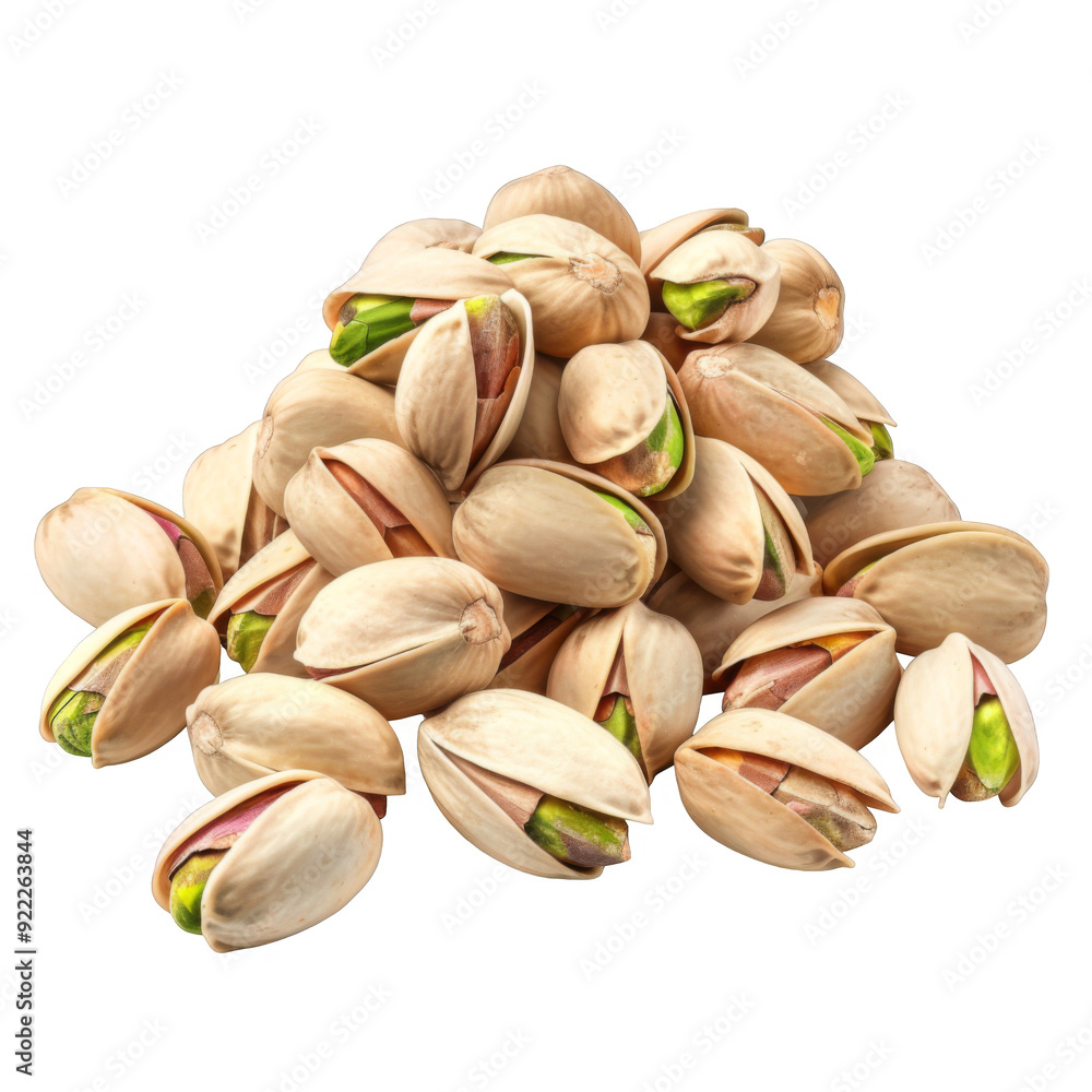 A Pile of Shelled Pistachios on a Transparent Background A Pile of Shelled Pistachios on a Transparent Background
