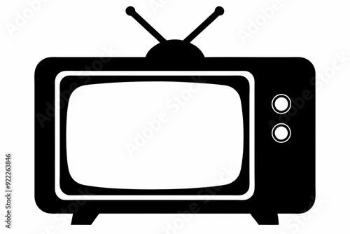 television silhouette vector, tv icon symbol 