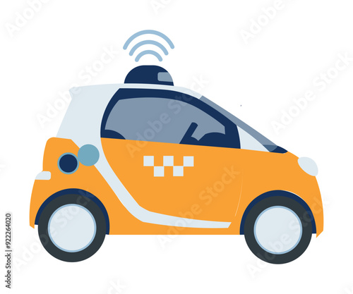 Taxi Electric Car Transport Rent and Sharing Vector Illustration