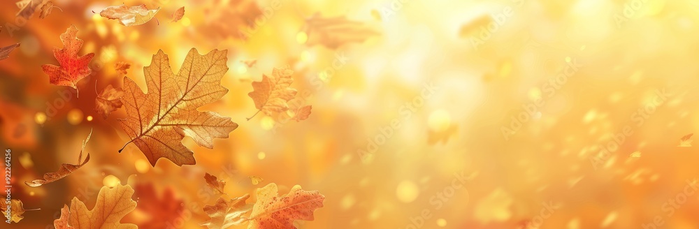 Golden autumn leaves falling in the sun. Golden autumn leaves falling in the sun.