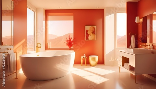 Photo interior modern design room 3d illustration