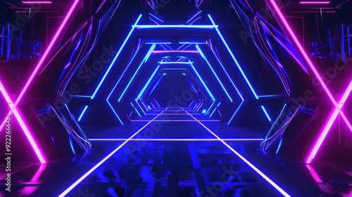 Neon Lights Tunnel