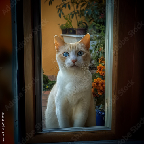 cat on window
