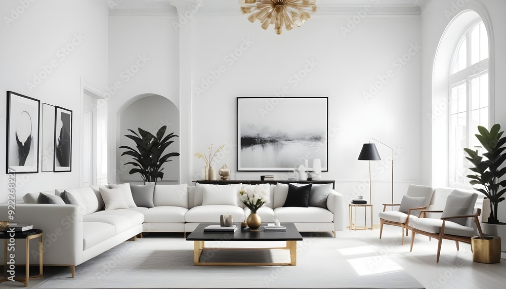 Photo interior modern design room 3d illustration Photo interior modern design room 3d illustration