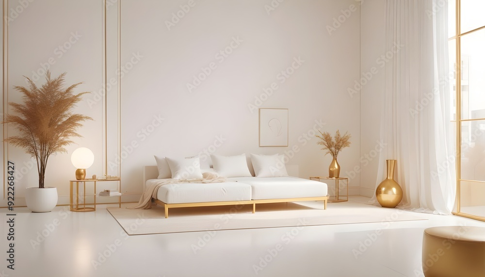 Fototapeta premium Photo interior modern design room 3d illustration