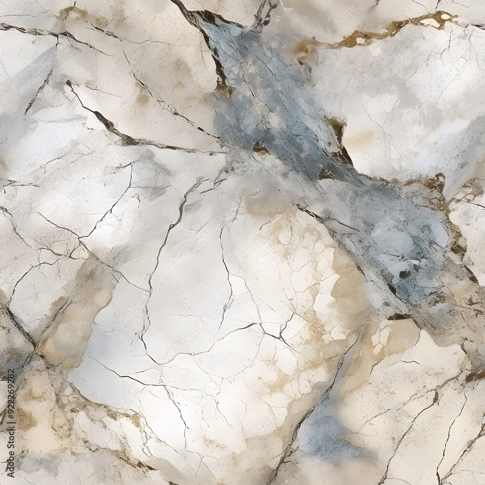 Fototapeta premium Seamless Texture of Cracked Rustic Rough Old Stone Marble for Digital Wall Tiles Surface Background for Home Floor and Wall Decor. Seamless Broken Old Rock Pattern