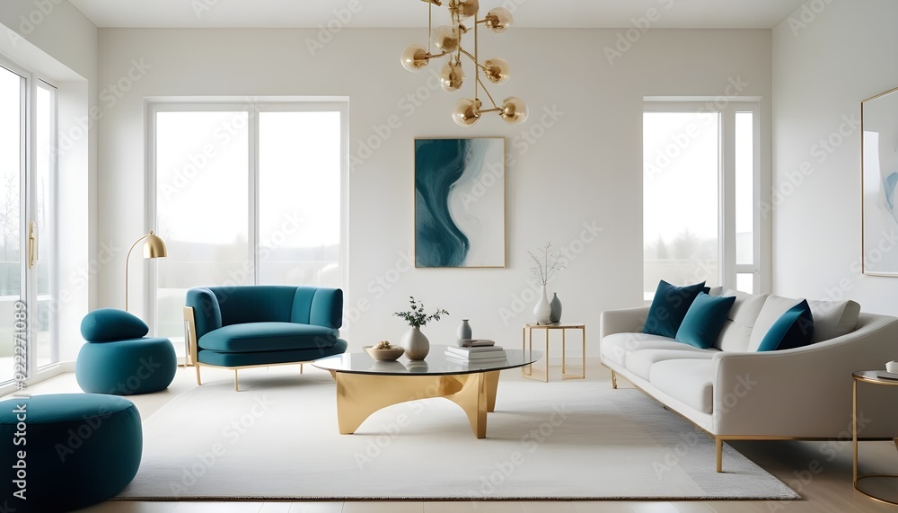 Photo interior modern design room 3d illustration Photo interior modern design room 3d illustration