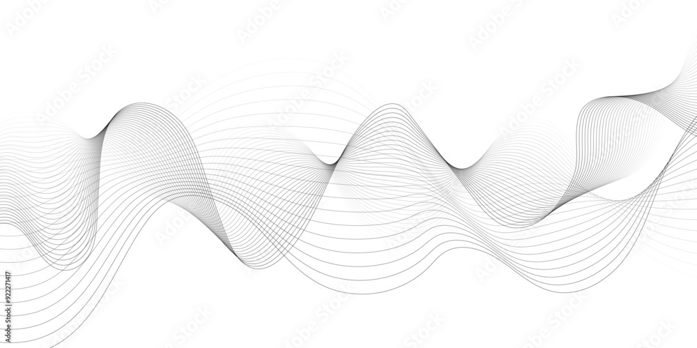 Abstract grey wavy lines Digital frequency track equalizer background. Curved wave smooth stripe seamless pattern. Wave lines created using blend tool. graphic design template banner business wave. Abstract grey wavy lines Digital frequency track equalizer background. Curved wave smooth stripe seamless pattern. Wave lines created using blend tool. graphic design template banner business wave.