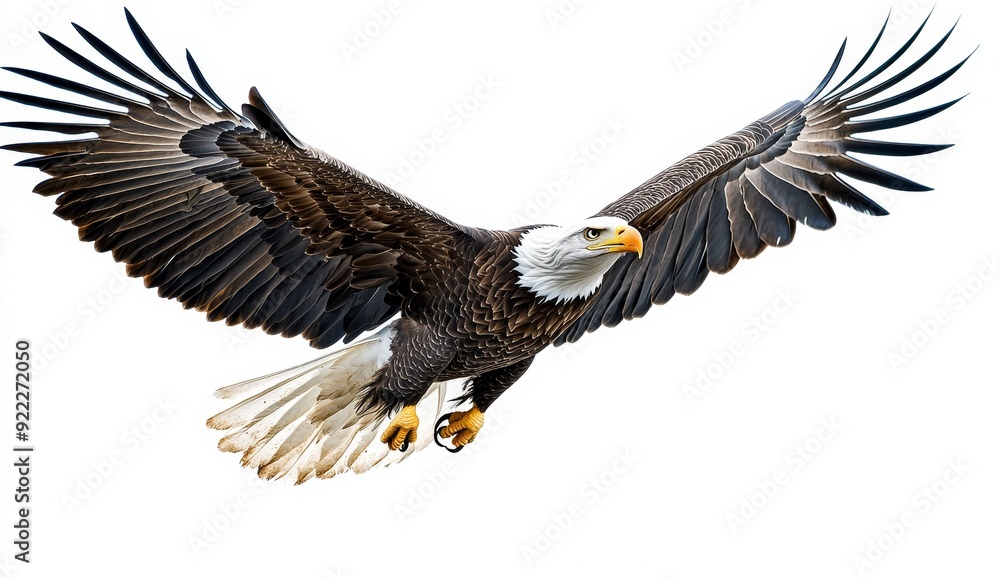 On a transparent background, an eagle with USA flag stripes can be seen. On a transparent background, an eagle with USA flag stripes can be seen.