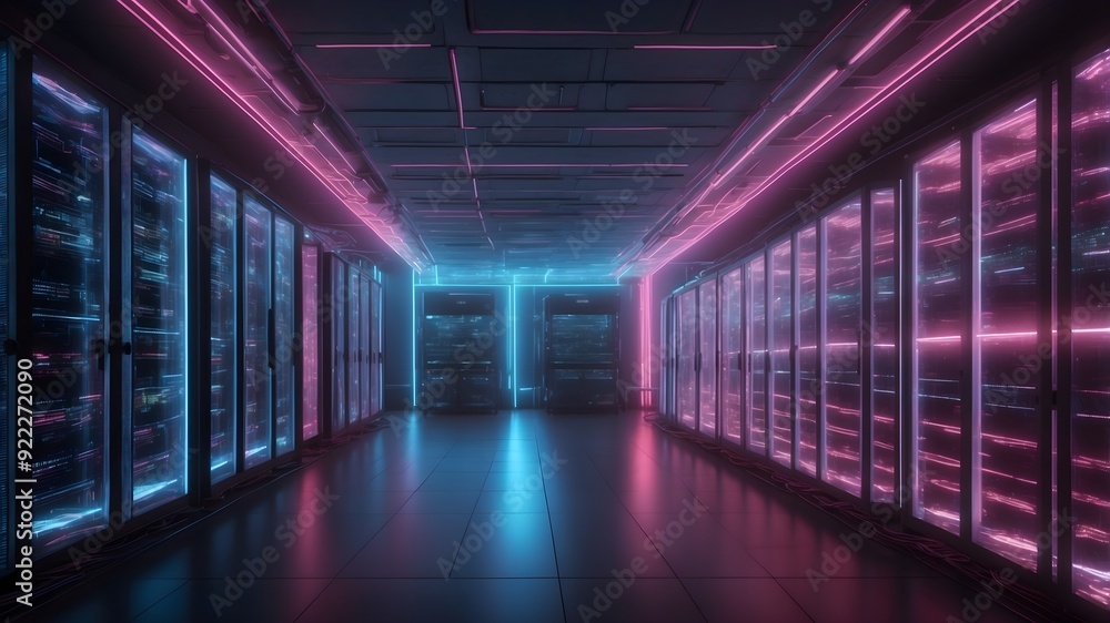 Fototapeta premium Digitales Delirium: Die Ästhetik der Datenverarbeitung