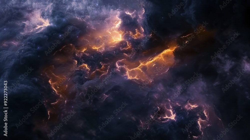 Fototapeta premium Cosmic Nebula, A Celestial Symphony of Colors and Light