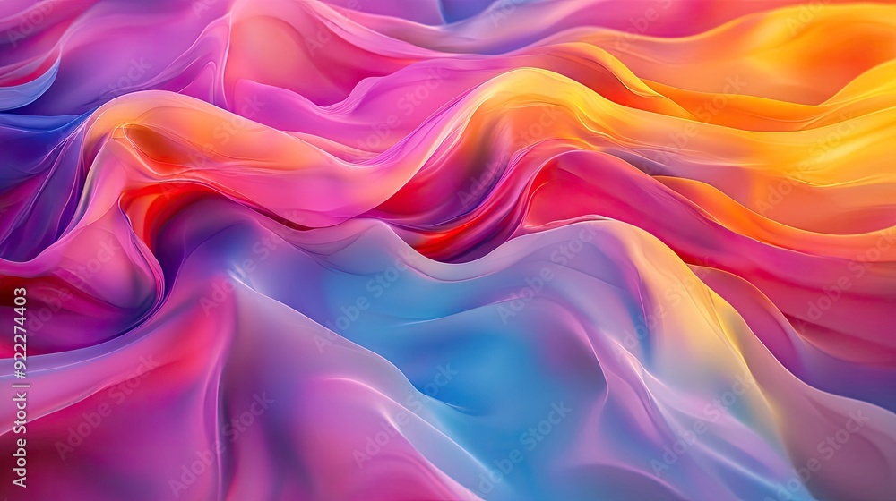 Obraz premium Elegant 3D colorful background featuring soft, flowing patterns and vibrant hues, ideal for modern designs