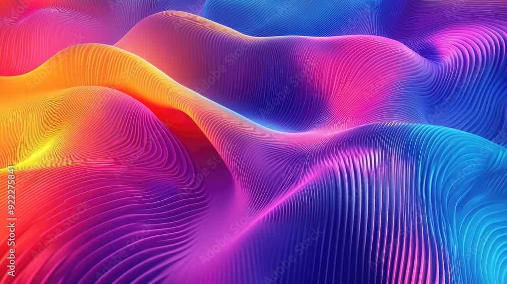 Obraz premium Mesmerizing 3D colorful background with vibrant gradients and geometric patterns, perfect for creative projects