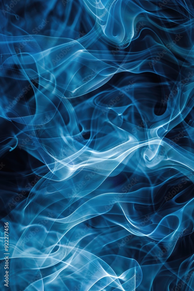 Abstract blue background, curvy blue pattern background, Technology, defocused blue gradient.