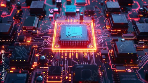 Wallpaper Mural Central Computer Processors CPU concept. Motherboard digital chip. Torontodigital.ca