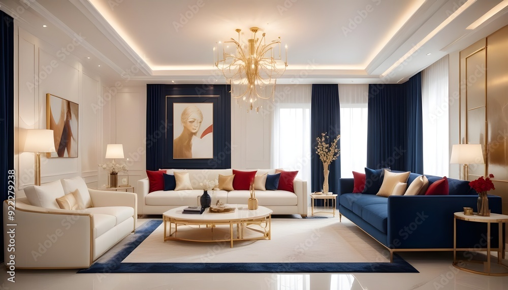 Fototapeta premium Photo interior modern design room 3d illustration