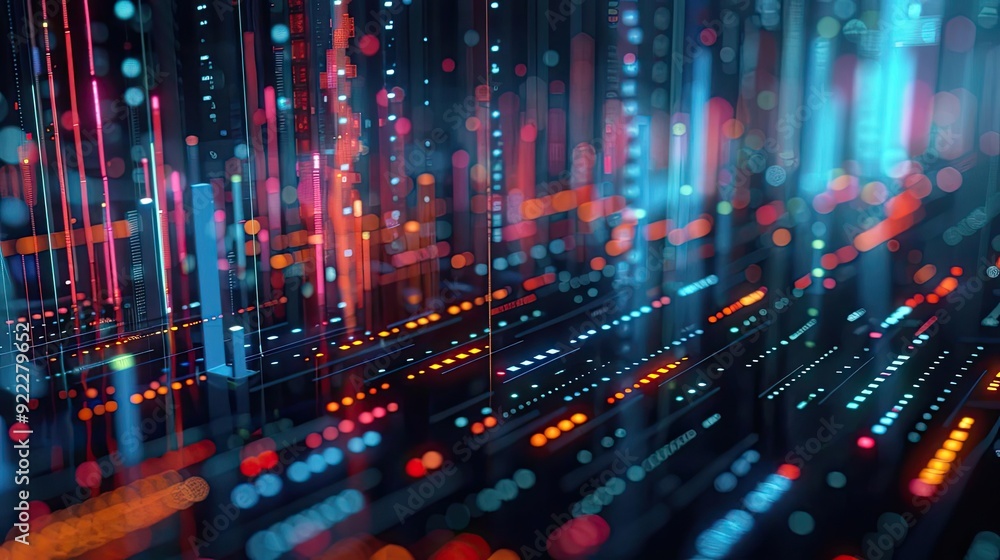 A vibrant and dynamic digital abstract background showcasing colorful light streaks and data patterns. A vibrant and dynamic digital abstract background showcasing colorful light streaks and data patterns.