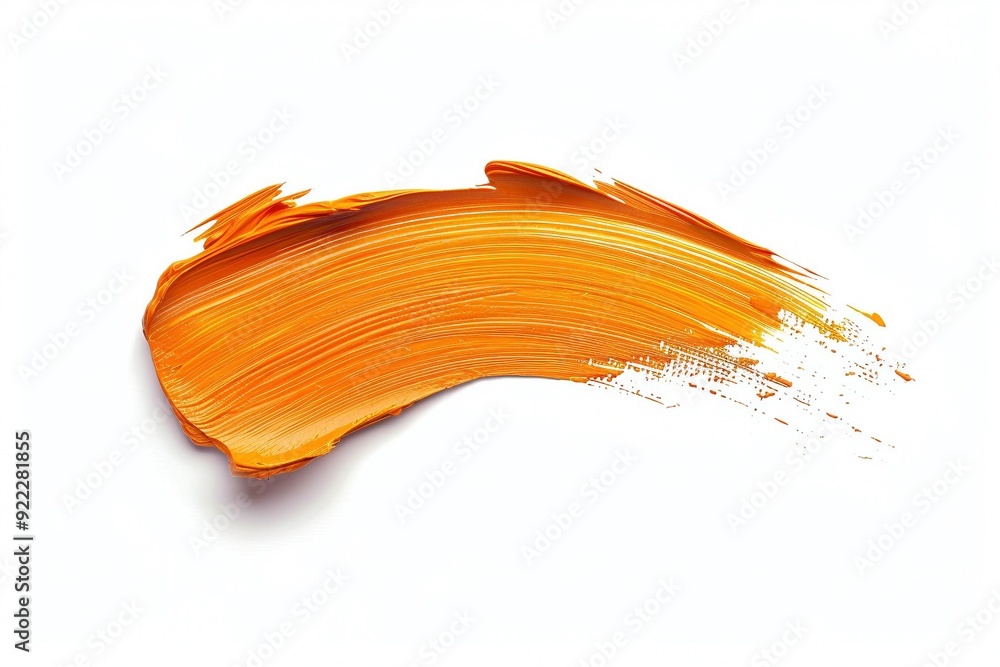 Mit einem Pinsel grob verstrichene Orangene Farbe Mit einem Pinsel grob verstrichene Orangene Farbe