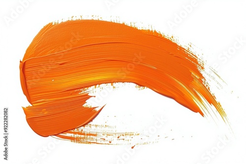 Mit einem Pinsel grob verstrichene Orangene Farbe 