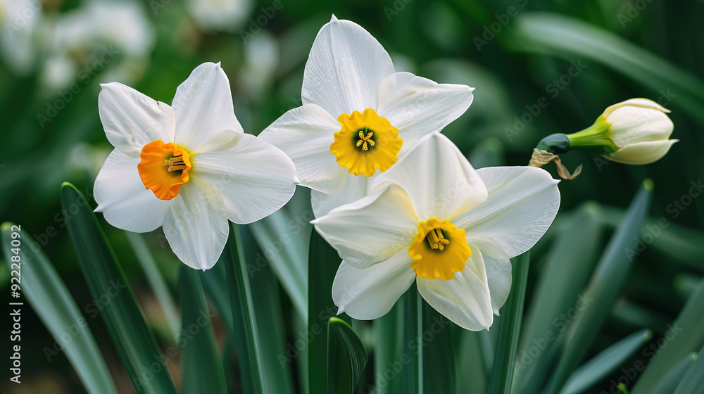 Fototapeta premium white daffodils