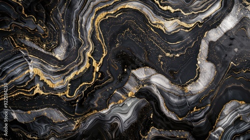 Abstract Marble Pattern with Gold Veins