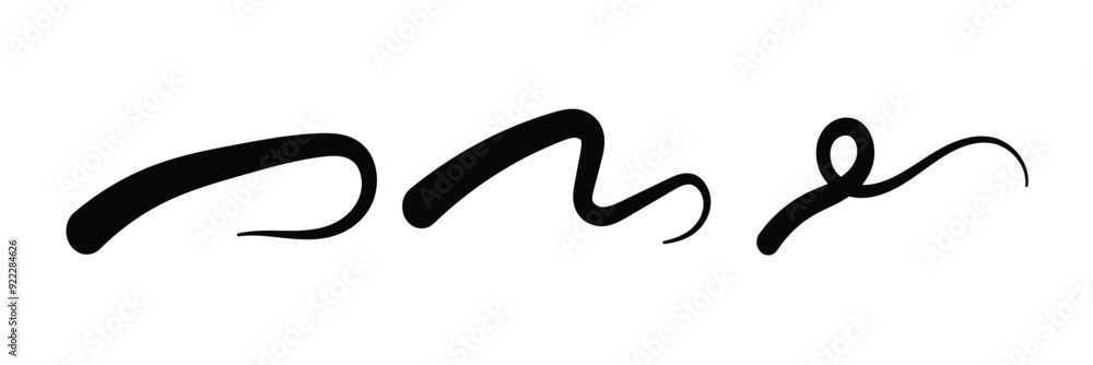 Set of Swoosh vector. Hand drawn swoosh elements, and swoop underline typography tails shape in flat styles. Set of ribbons. Design concept element collection in eps 10. Set of Swoosh vector. Hand drawn swoosh elements, and swoop underline typography tails shape in flat styles. Set of ribbons. Design concept element collection in eps 10.