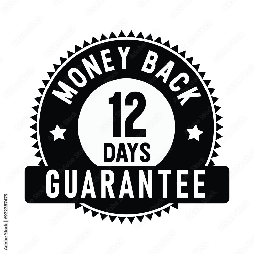Fototapeta premium 12 Days Money Back Guarantee | Money Back | Icon | Vector
