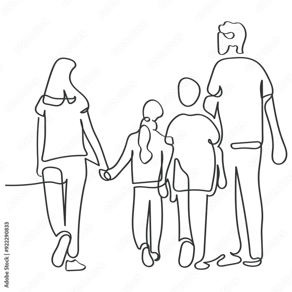 hand drawn line art vector of a family. family line art drawing. hand drawn line art vector of a family. family line art drawing.
