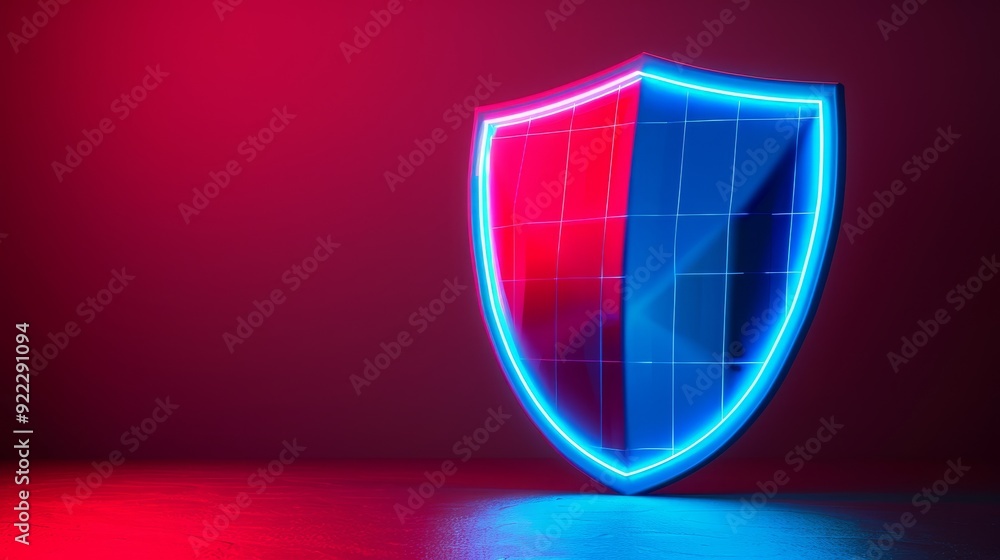 A glowing neon shield symbolizing protection and security against digital threats and vulnerabilities in the modern era. A glowing neon shield symbolizing protection and security against digital threats and vulnerabilities in the modern era.