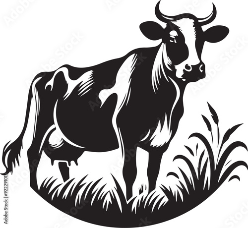 black and white cow