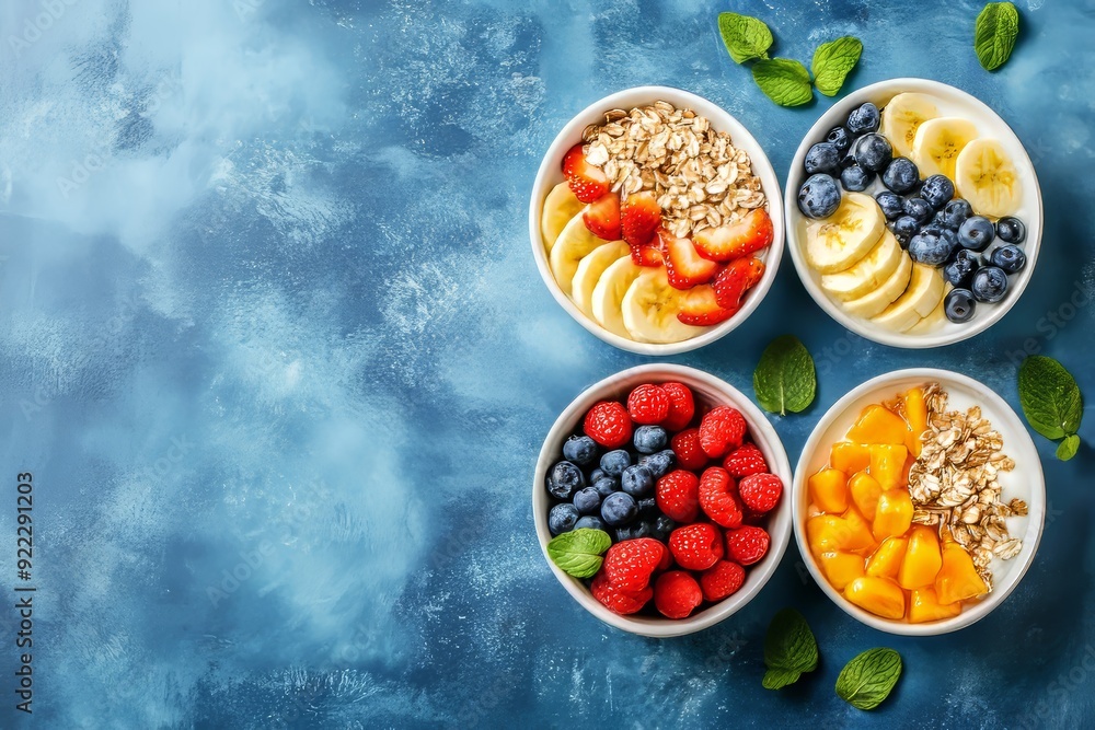 Healthy breakfast bowl with fresh fruits and nuts Healthy breakfast bowl with fresh fruits and nuts