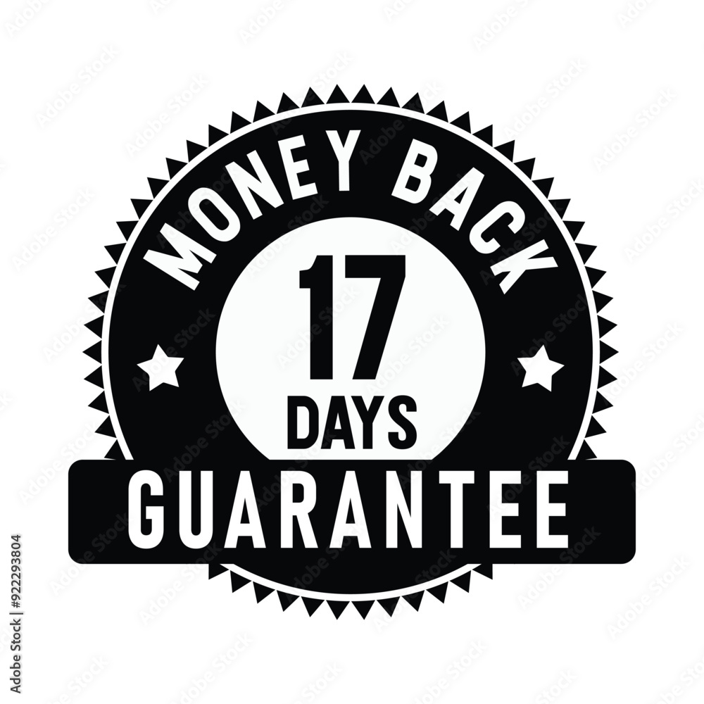 Fototapeta premium 17 Days Money Back Guarantee | Money Back | Icon | Vector