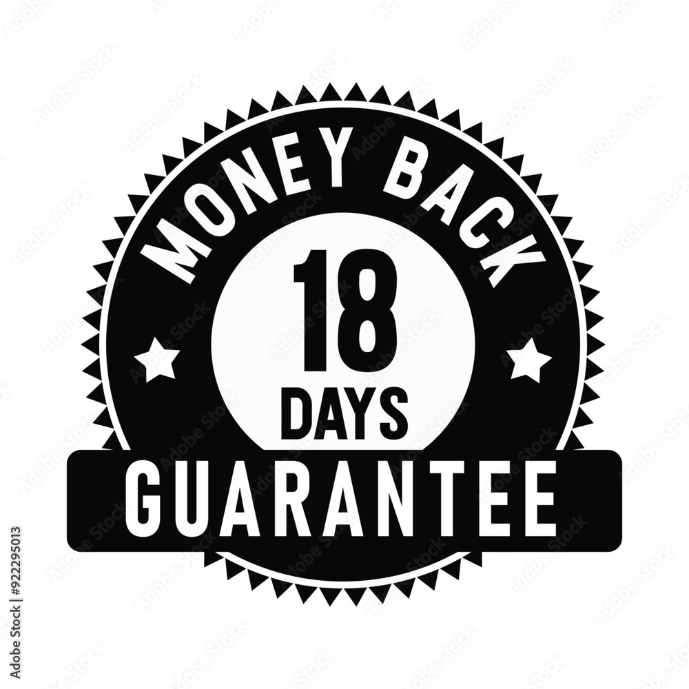 Obraz premium 18 Days Money Back Guarantee | Money Back | Icon | Vector