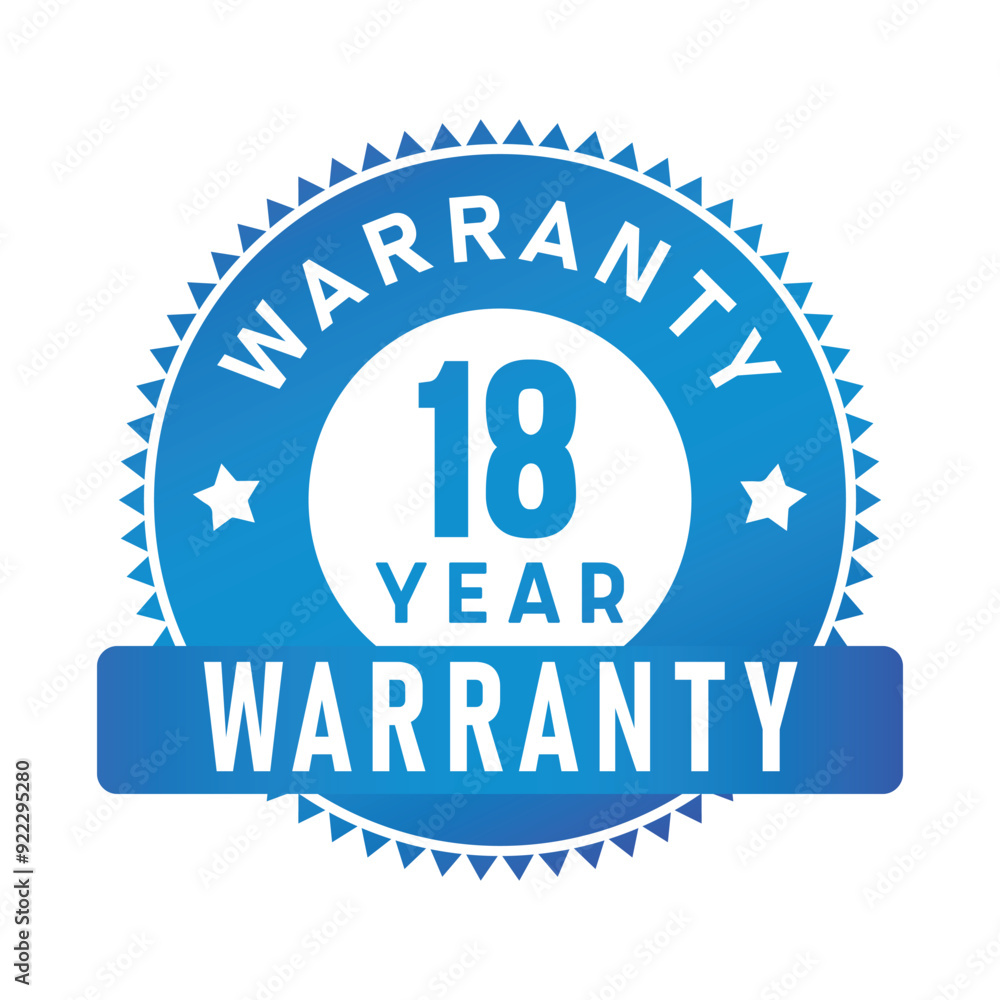 Fototapeta premium 18 Year Warranty | Warranty | Icon | Vector