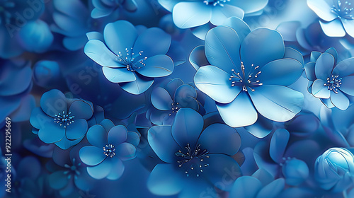 Beautiful floral abstract blue background, zen spa massage aromatherapy wallpaper