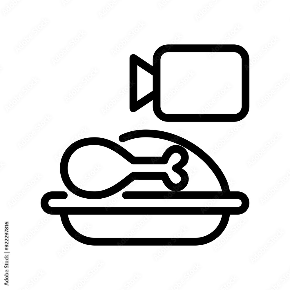 Eating show thin line icon Eating show thin line icon